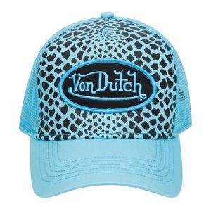 NWT Von Dutch Unisex Snake Trucker Snapback Hat Blue